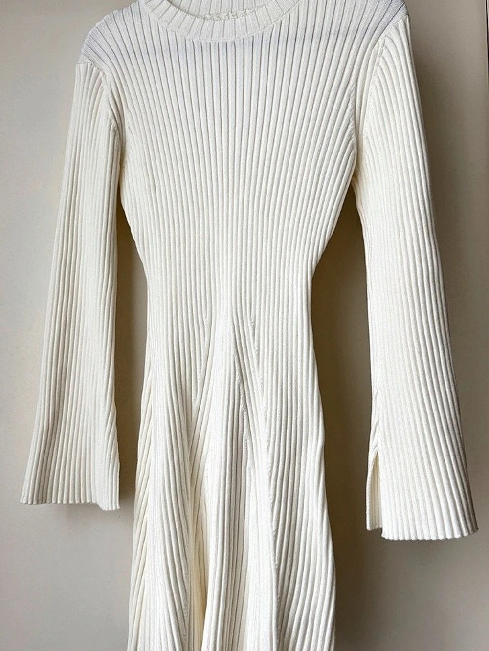 Ribbed Mini Dress in White Like New